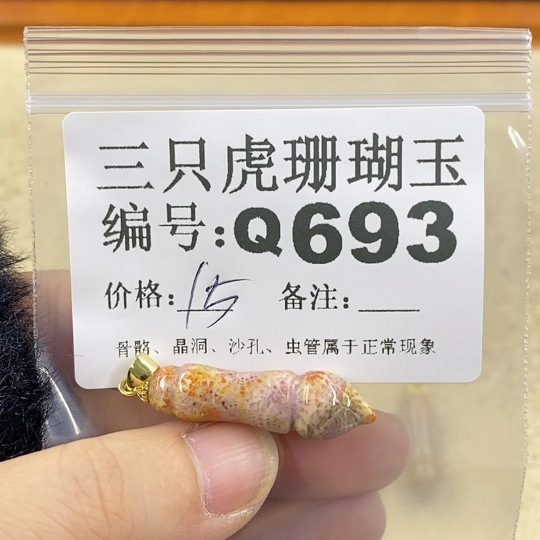 硅化珊瑚（珊瑚玉）1未镶嵌狮*喵