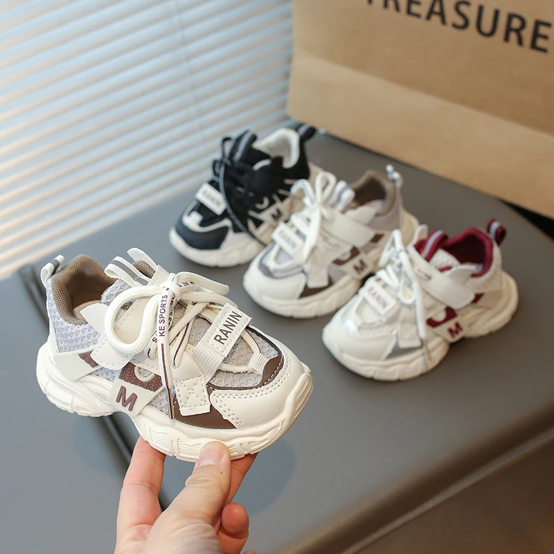 男童运动鞋网面男宝老爹鞋1-3-6岁幼儿园春秋款透气软底女童鞋子