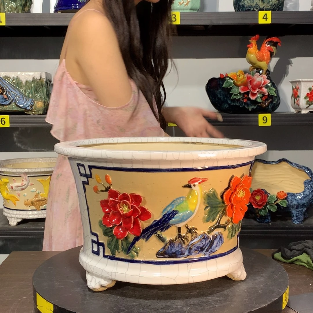 托***桩高温烧制石湾盆花盆