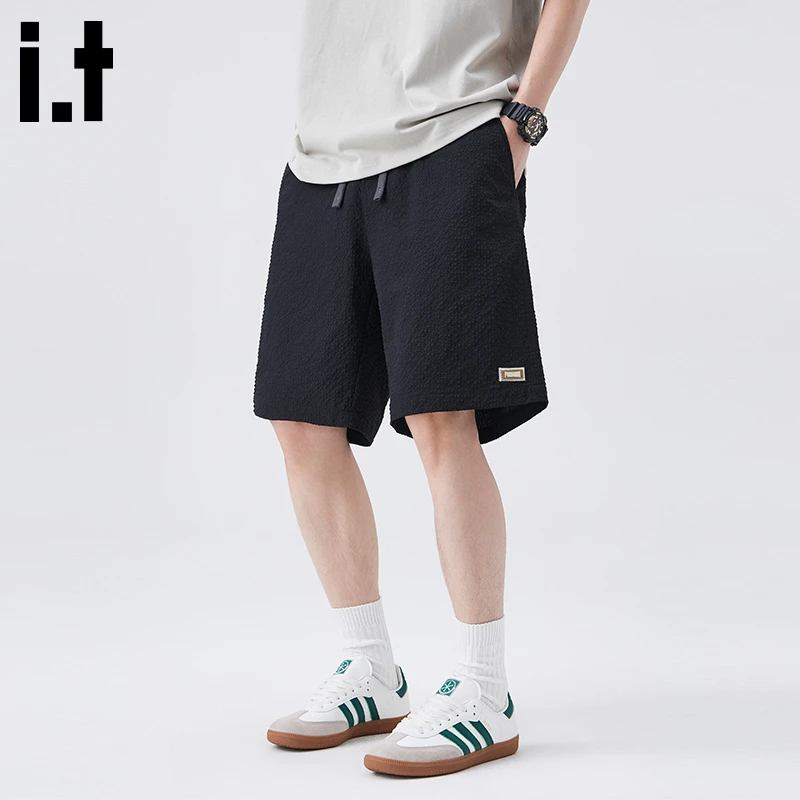 i.t:CHOCOOLATE肌理感休闲短裤男夏季2025新款日系户外宽松五分裤