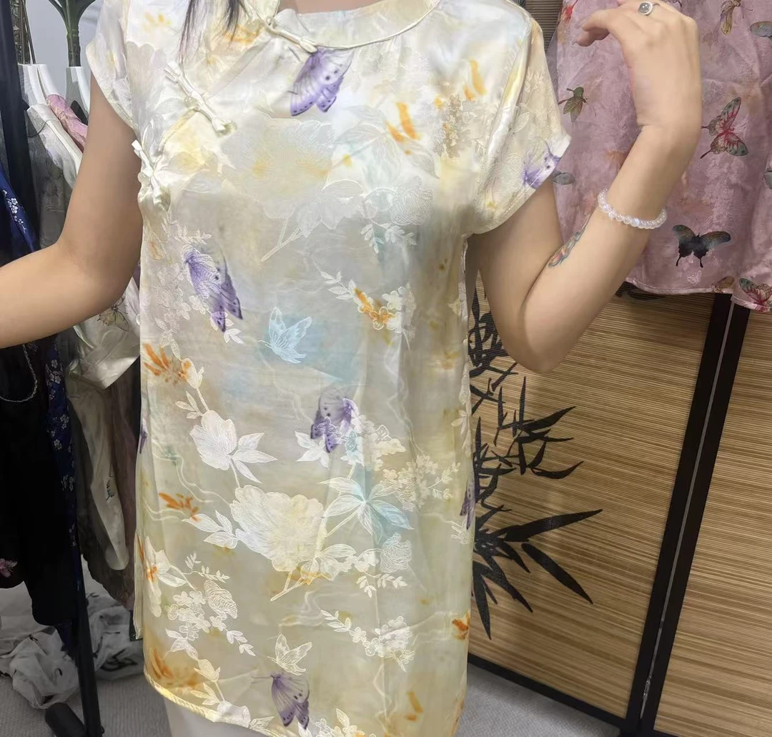 【新人福利】2025款黄色蝴蝶桑蚕丝女夏