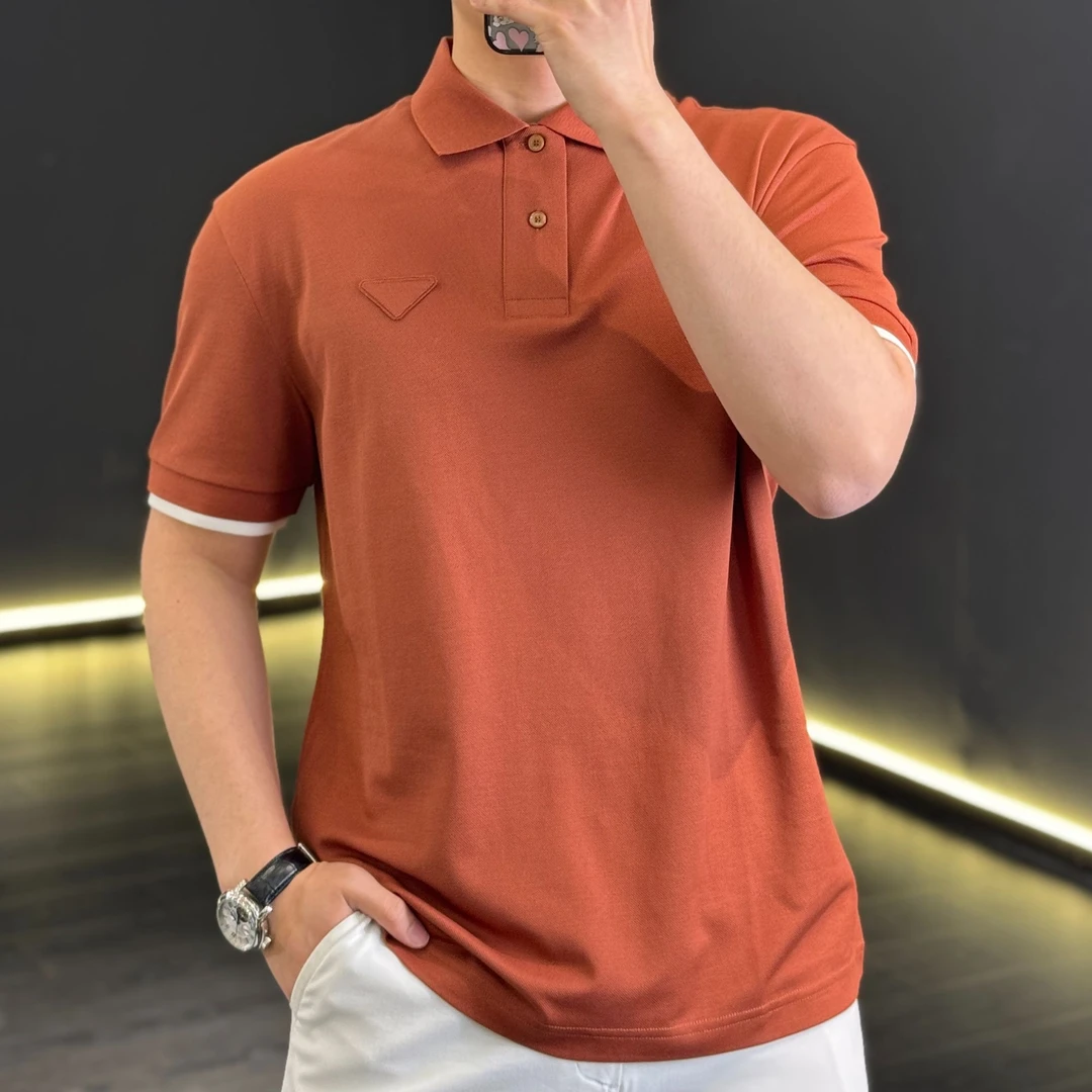 古帝特尼出品春夏新款男士石墨烯针织轻奢撞色翻领polo上衣衫男款