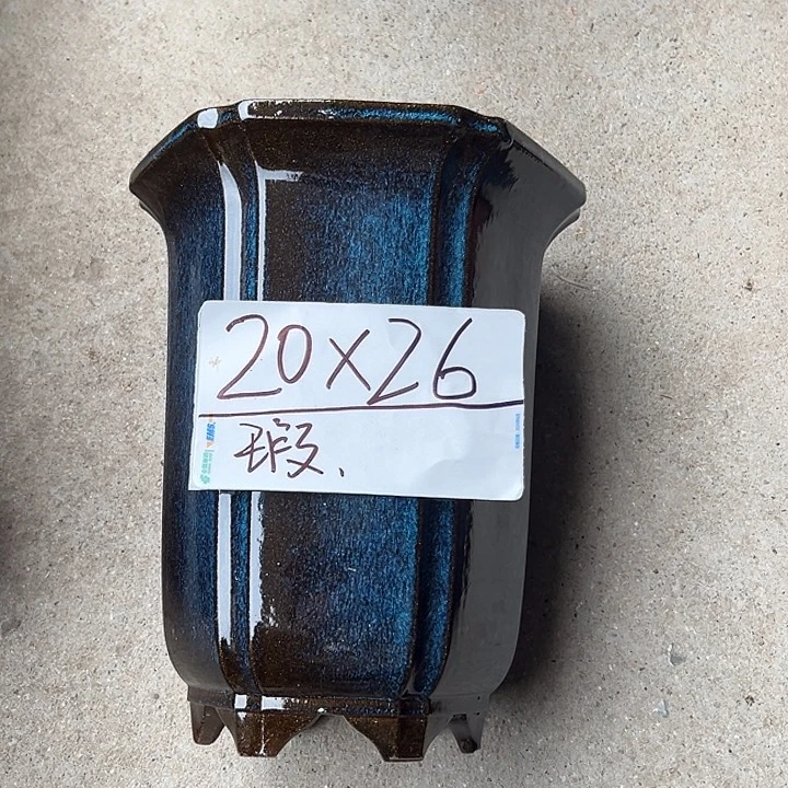 紫砂花盆宜兴紫砂花盆瑕疵脚嗑釉色不均匀铁子