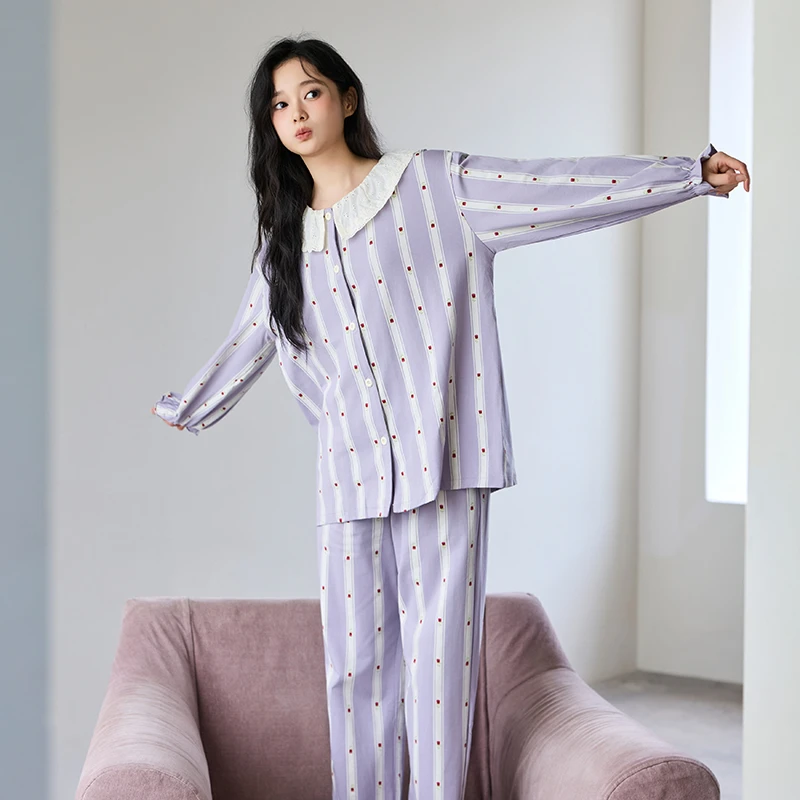 月子服春秋纯棉产后哺乳家居服10月份秋冬孕产妇睡衣套装9668