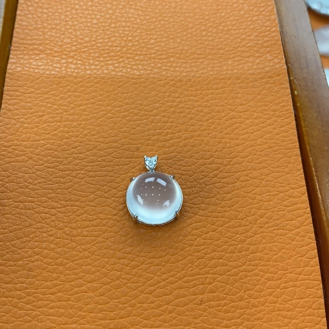 石英质玉吊坠(不含链)银S925镶嵌