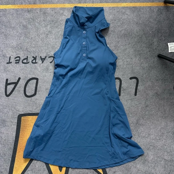 露露Polo翻领网球连衣裙夏季两件套健身