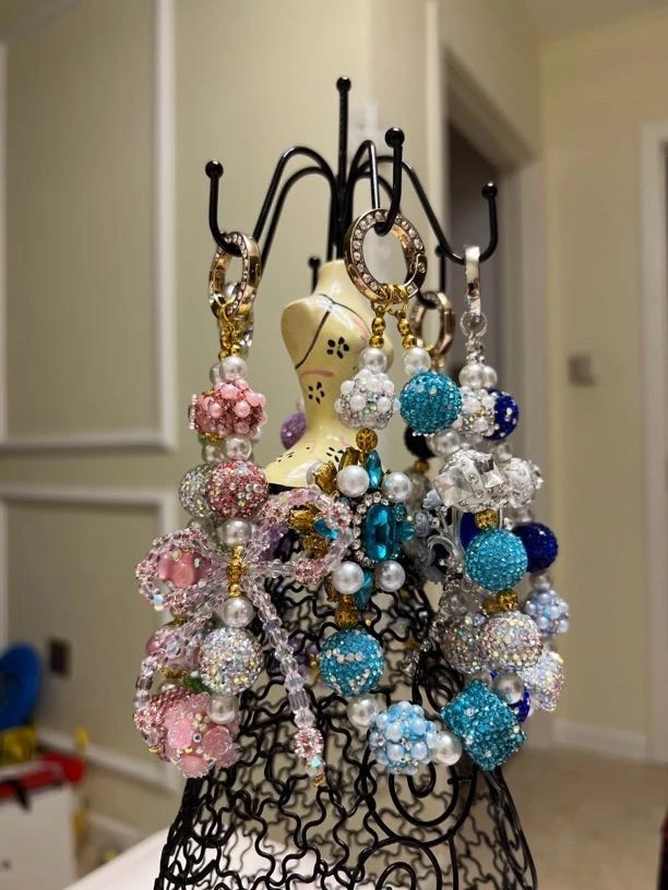 【3号链接】奢华水晶串珠手机挂绳蝴蝶流苏高级感挂饰饼饼昂饰品