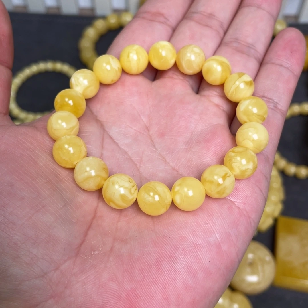 蜜蜡未镶嵌裸石蜜蜡手串10.5mm