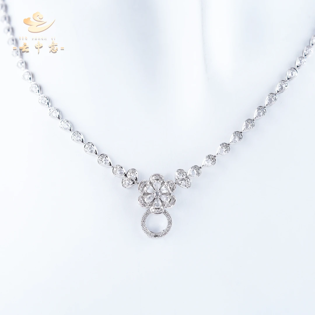 【云中意】-18K金 繁花钻石套链 高货新品【不含吊坠】
