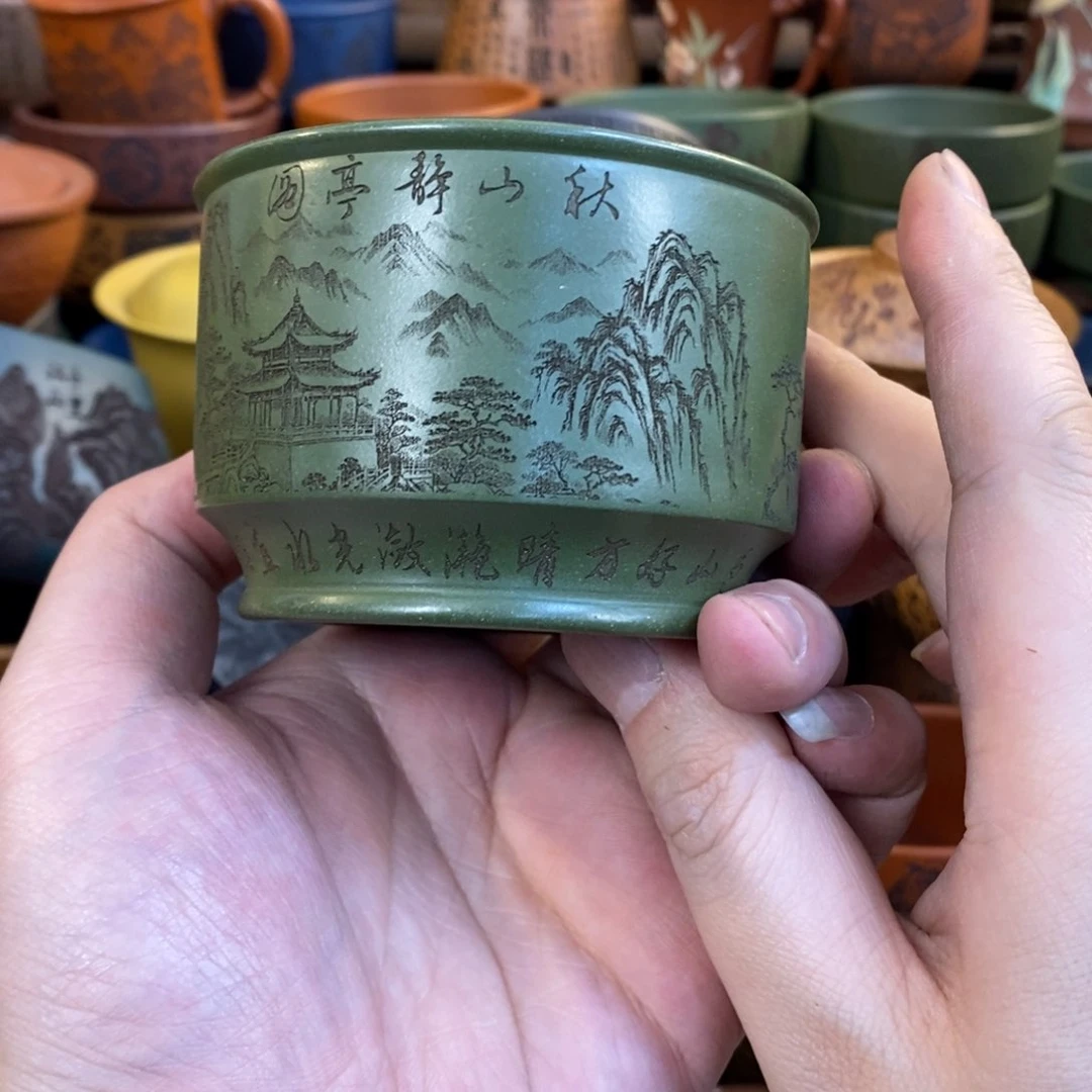 紫砂杯子宜兴全手工紫砂杯