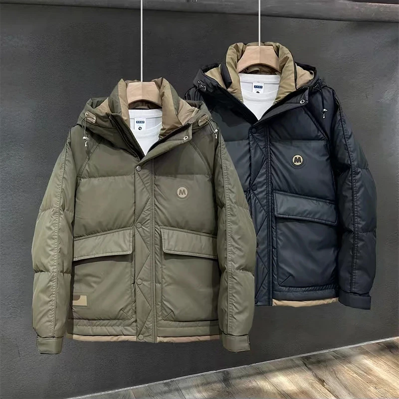 X953-666 冬季滑雪保暖男士百搭时尚休闲潮流帅气短款连帽棉外套