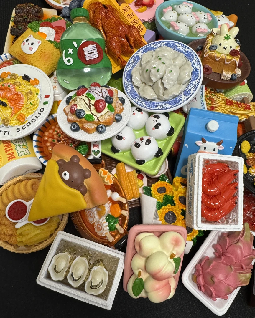 【直播拆】立体卡通食物冰箱贴可爱仿真甜品磁性贴摆件饰品