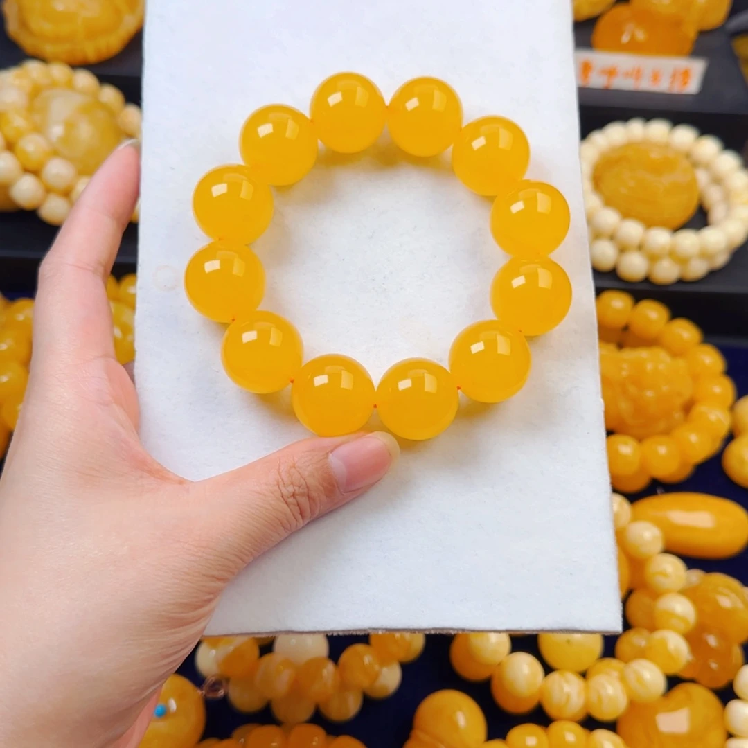 蜜蜡未镶嵌颈饰橘色纯色同料20