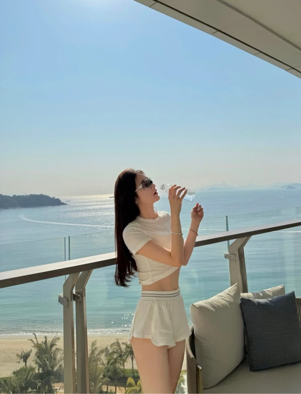 Tsuen荃壹 “白开水套装”仙女必备百搭T基础圆领短短袖+俏皮短裤