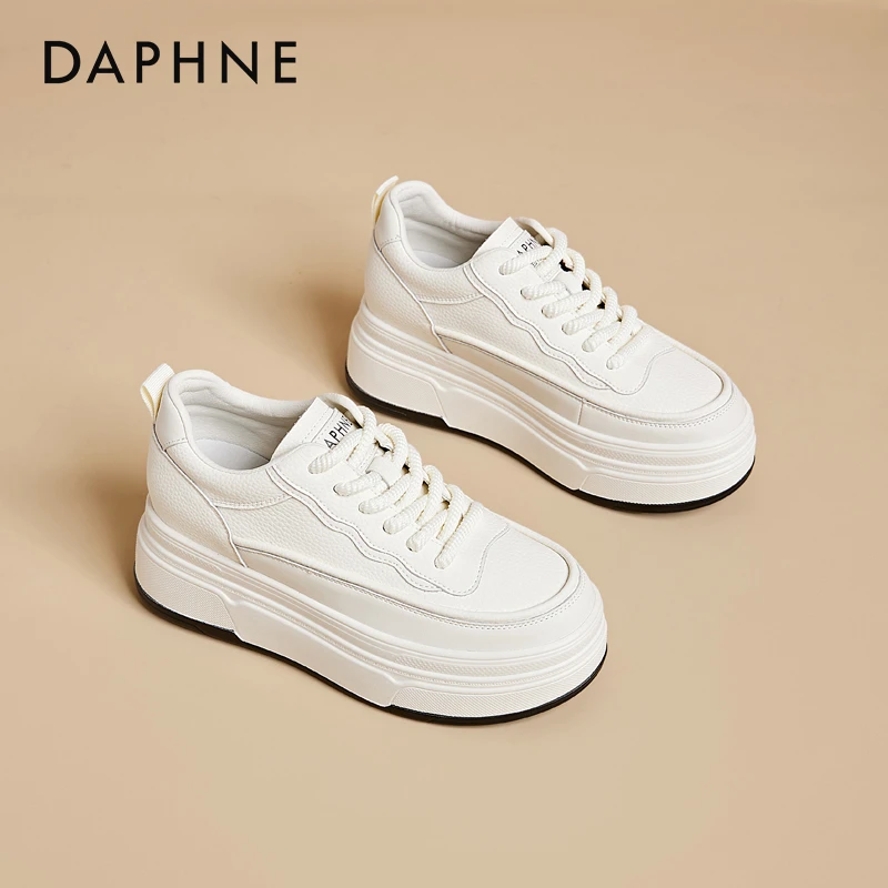 达芙妮板鞋厚底增高学生百搭增高运动休闲鞋女鞋小白鞋松糕鞋日常
