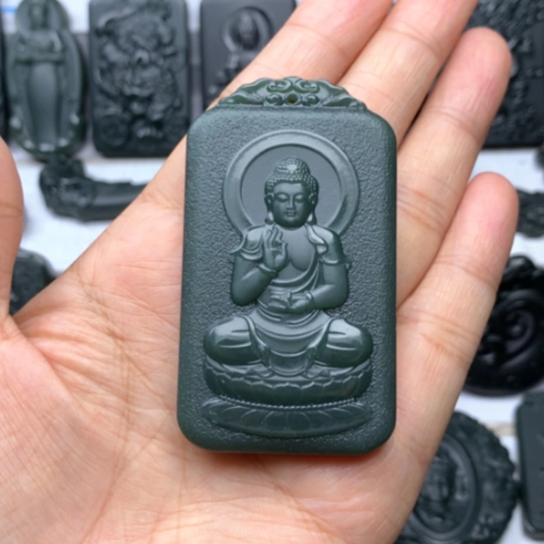 【闪购商品】颈饰未镶嵌和田玉双面雕刻