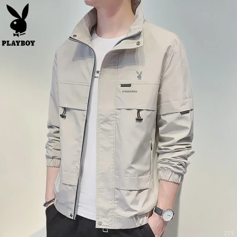 花花公子小西装春季夹克男款男士外套休闲帅气立领上衣服新款潮流