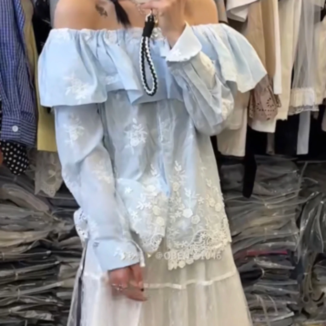 可一字肩蕾丝上衣➕蕾丝半裙