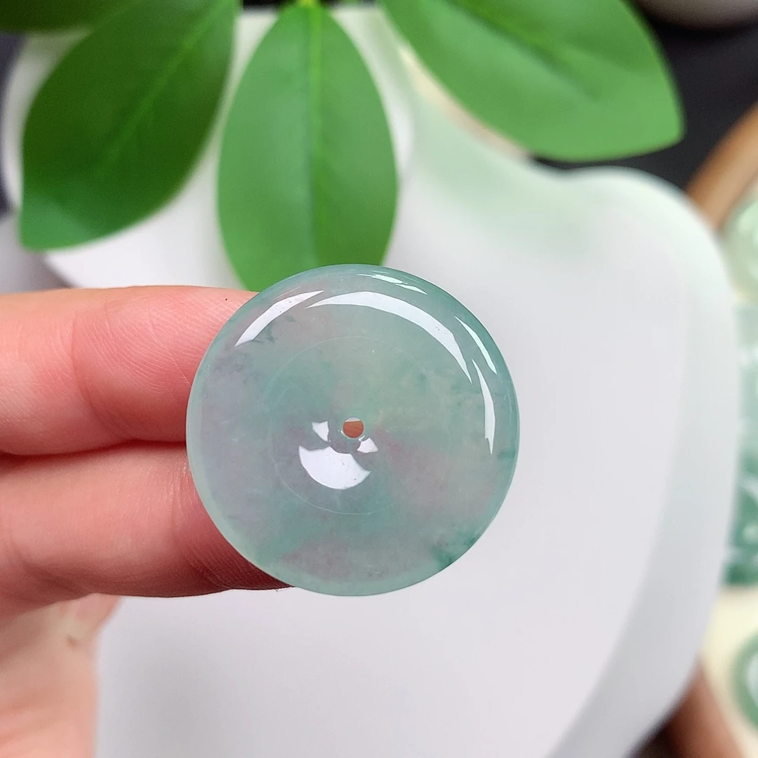 颈饰未镶嵌翡翠平安扣 25.1x4.6mm