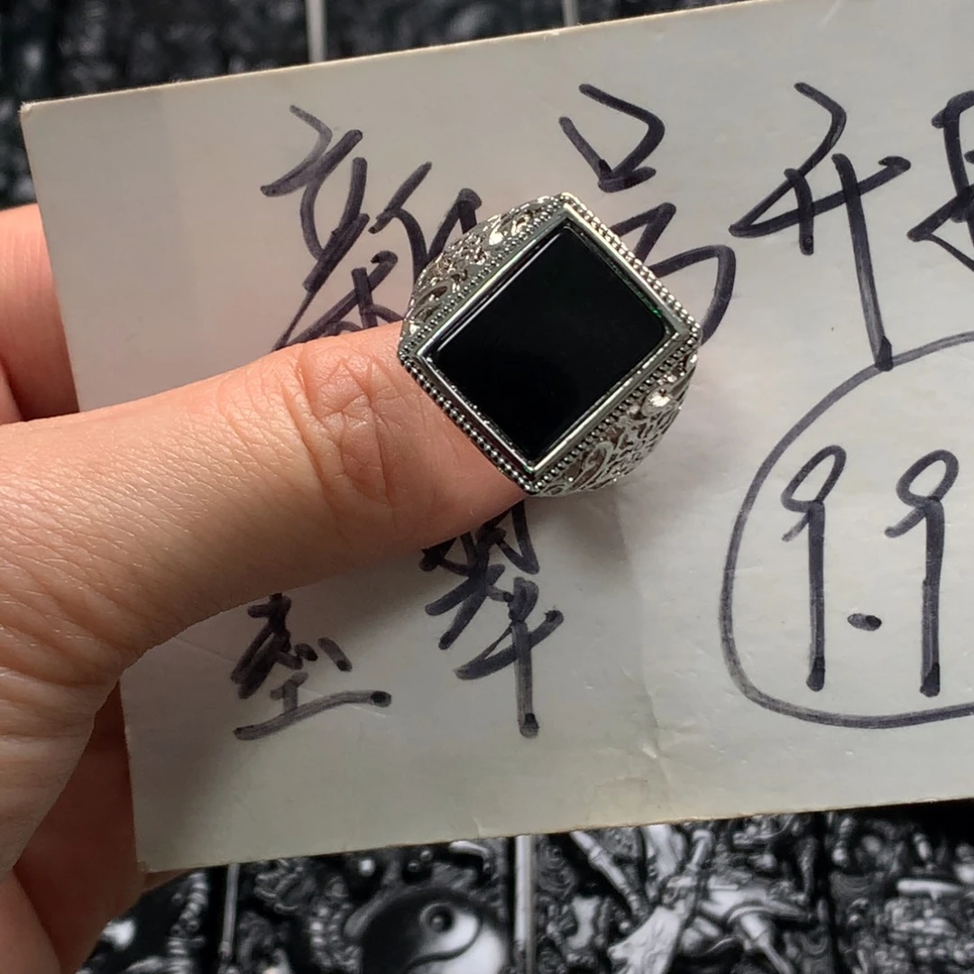 翡翠未镶嵌颈饰天然缅甸a货钢琴黑挂件