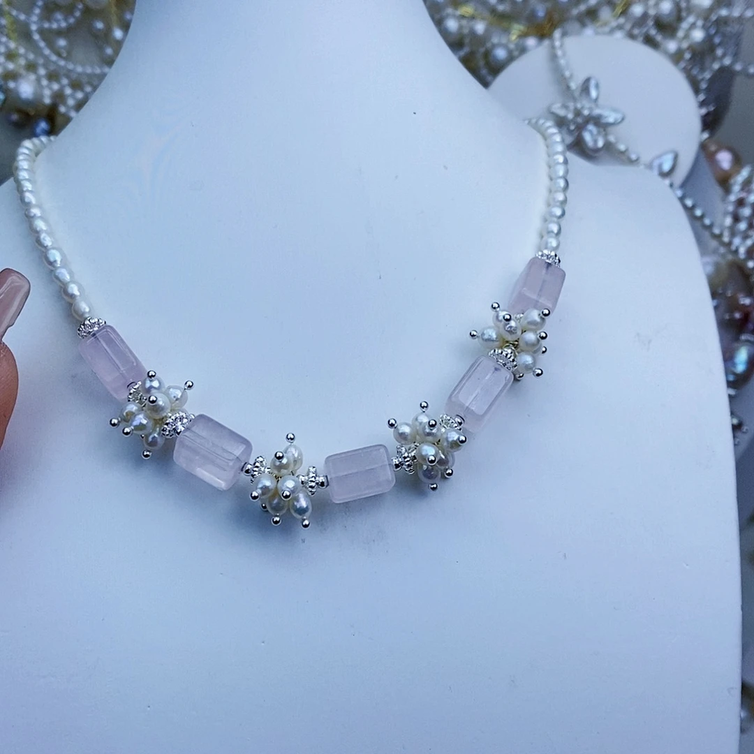 淡水珍珠颈饰银S925镶嵌