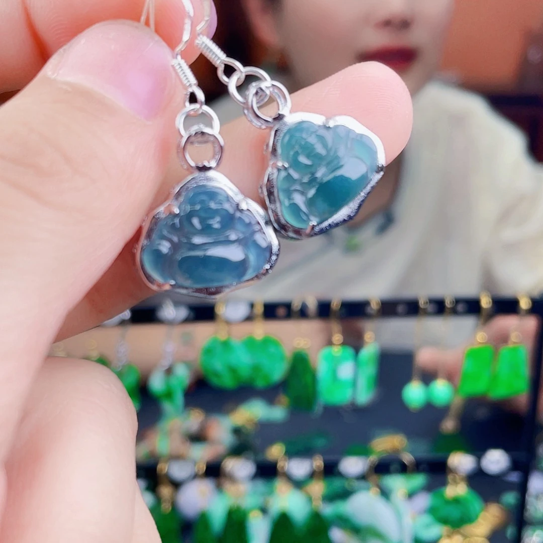 翡翠未镶嵌耳饰饰品