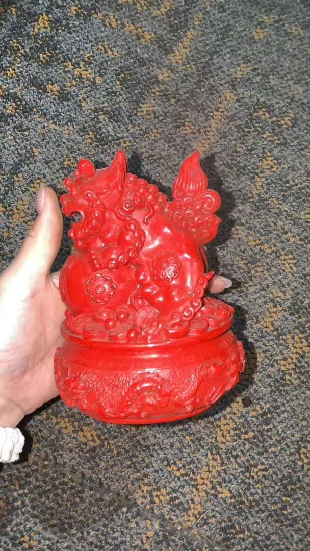 【晋博雅物】【漆器】狮子摆件