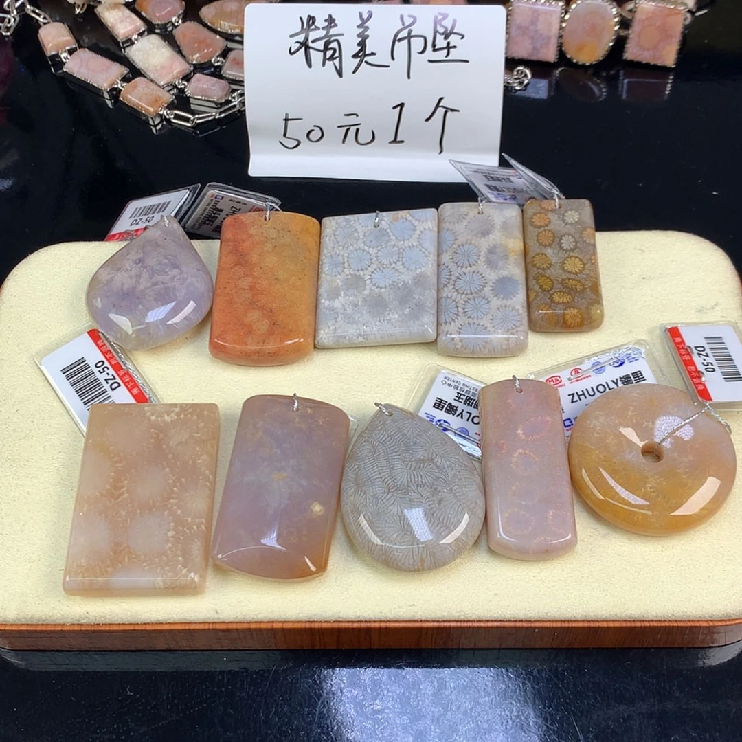 【闪购商品】颈饰未镶嵌硅化珊瑚（珊瑚玉）84号吊坠50米一个可挑