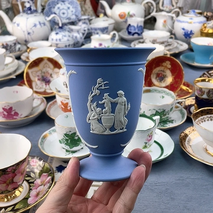 海外中古欧瓷咖啡杯小房子