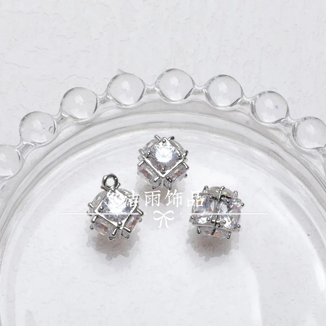 (洁雨饰品 DIY)  P247 满钻花球锆石挂坠