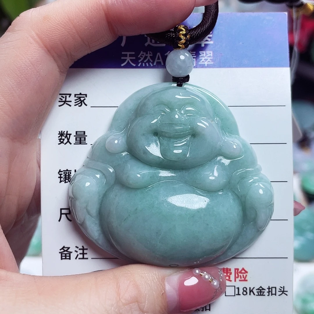 翡翠未镶嵌颈饰佛公08