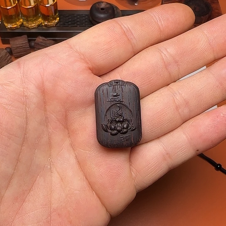 降真香把件降真香莲花鹿牌子