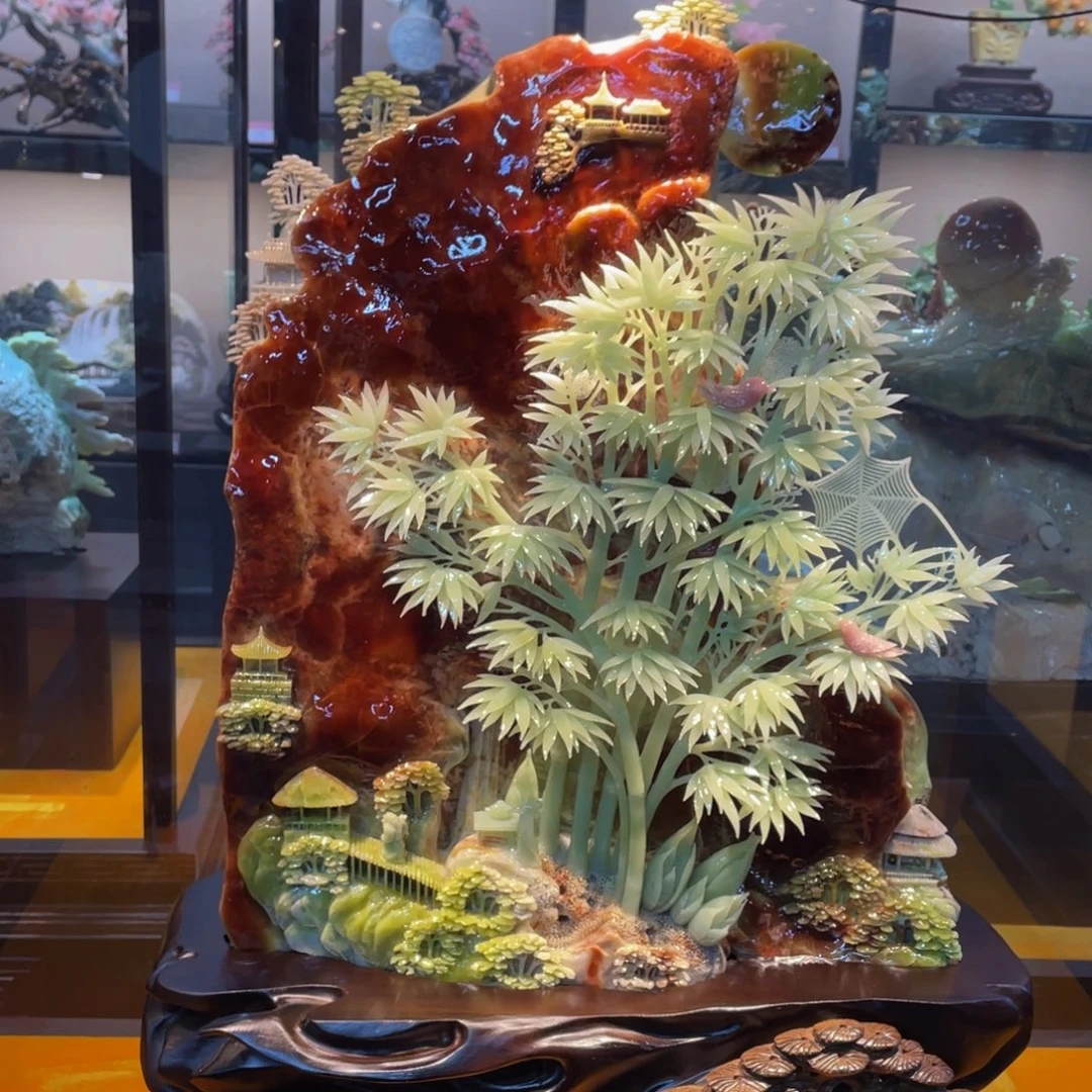 蛇纹石玉未镶嵌摆件