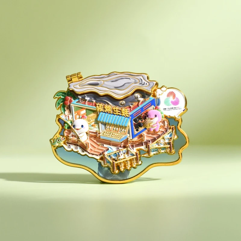 2025粤港澳全运会寻味粤港澳系列冰箱贴炭烤生蚝文创旅游手办