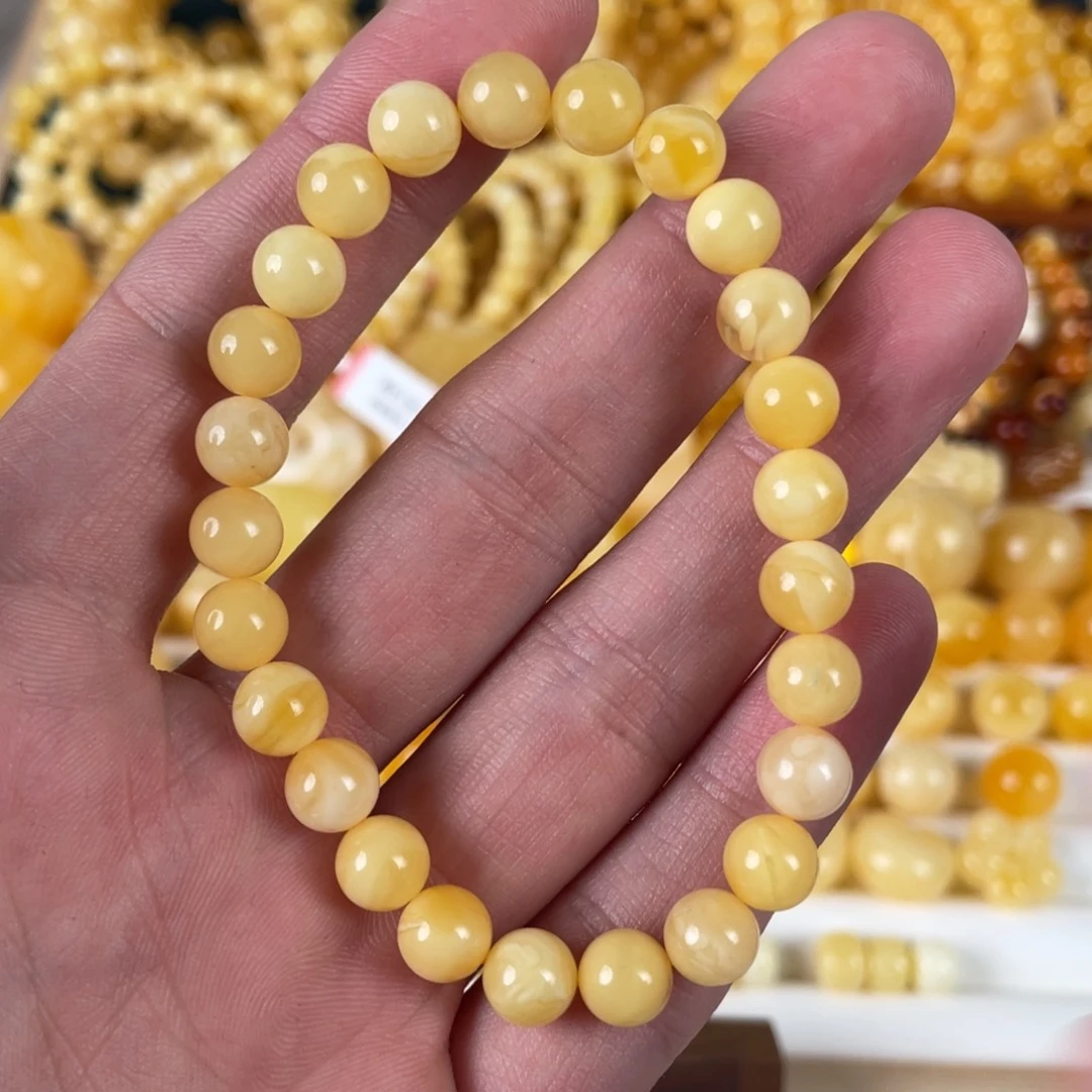 蜜蜡裸石未镶嵌单圈7+