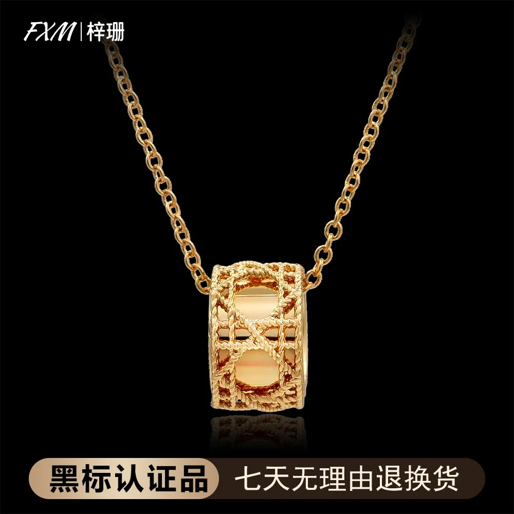 FXM/梓珊 合金项链 镀K金 藤格纹轻奢百搭小众设计项链 ZF-B817