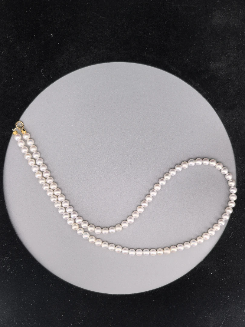 【蛤蟆公主】淡水AK珍珠项链 4.5-5mm 近正圆强光几乎无瑕 18K金扣