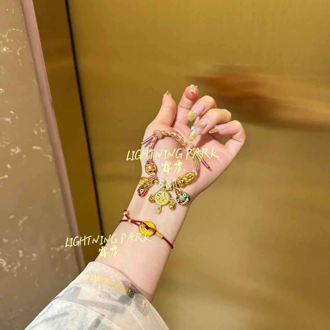 铜合金手链 【霹雳配饰公园】新中式国风拨浪鼓编绳复古手链