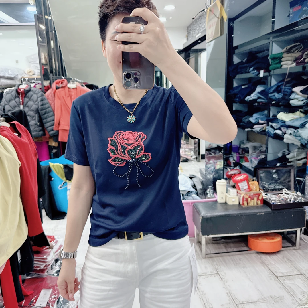 空气棉巨舒适3色新款珍珠蝴蝶结亮钻上衣1112欧美