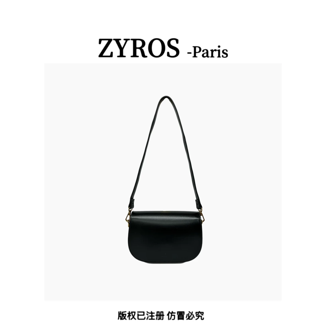 ZYROS/秋冬新款黑色轻奢高级感经典复古时尚百搭单肩斜跨包女Z189