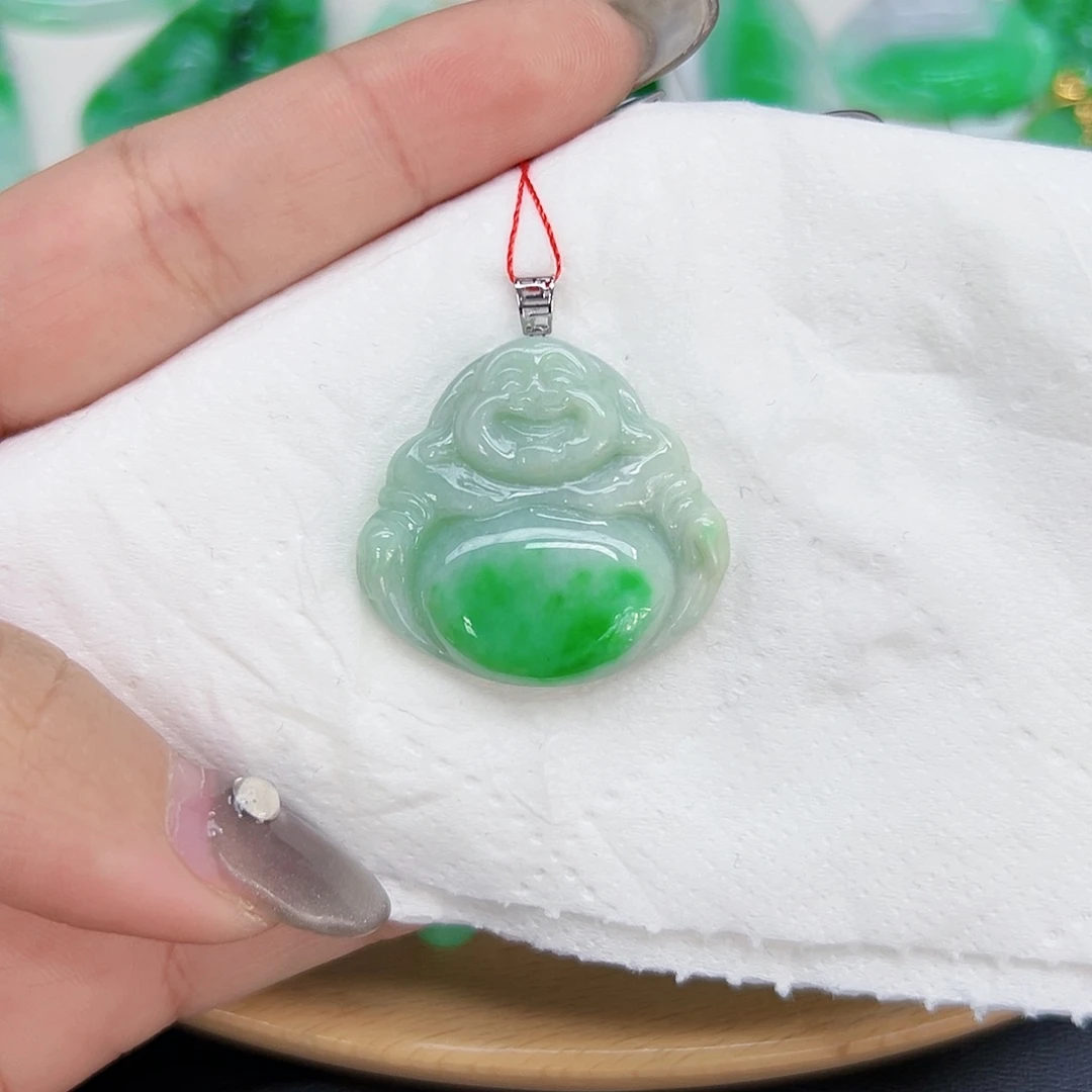 翡翠颈饰18K金镶嵌天然Ａ货翡翠