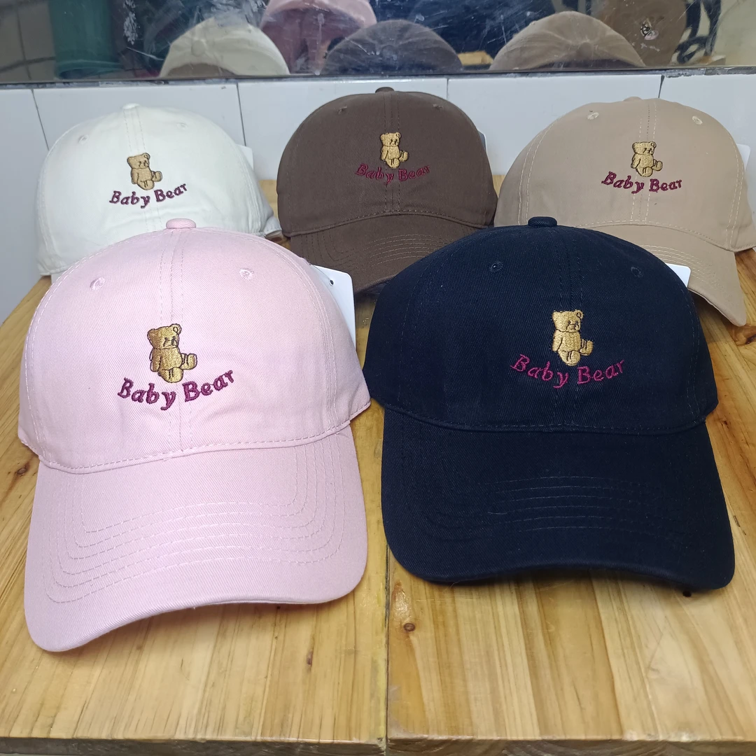 小熊标简约软顶棒球帽时尚夏季休闲女款帽子百搭鸭舌帽遮阳防晒帽