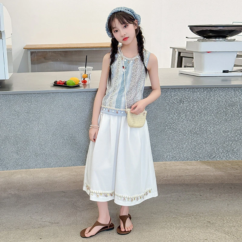 女童夏套装2025新款洋气女大童波西米亚民族风服装儿童夏季两件套
