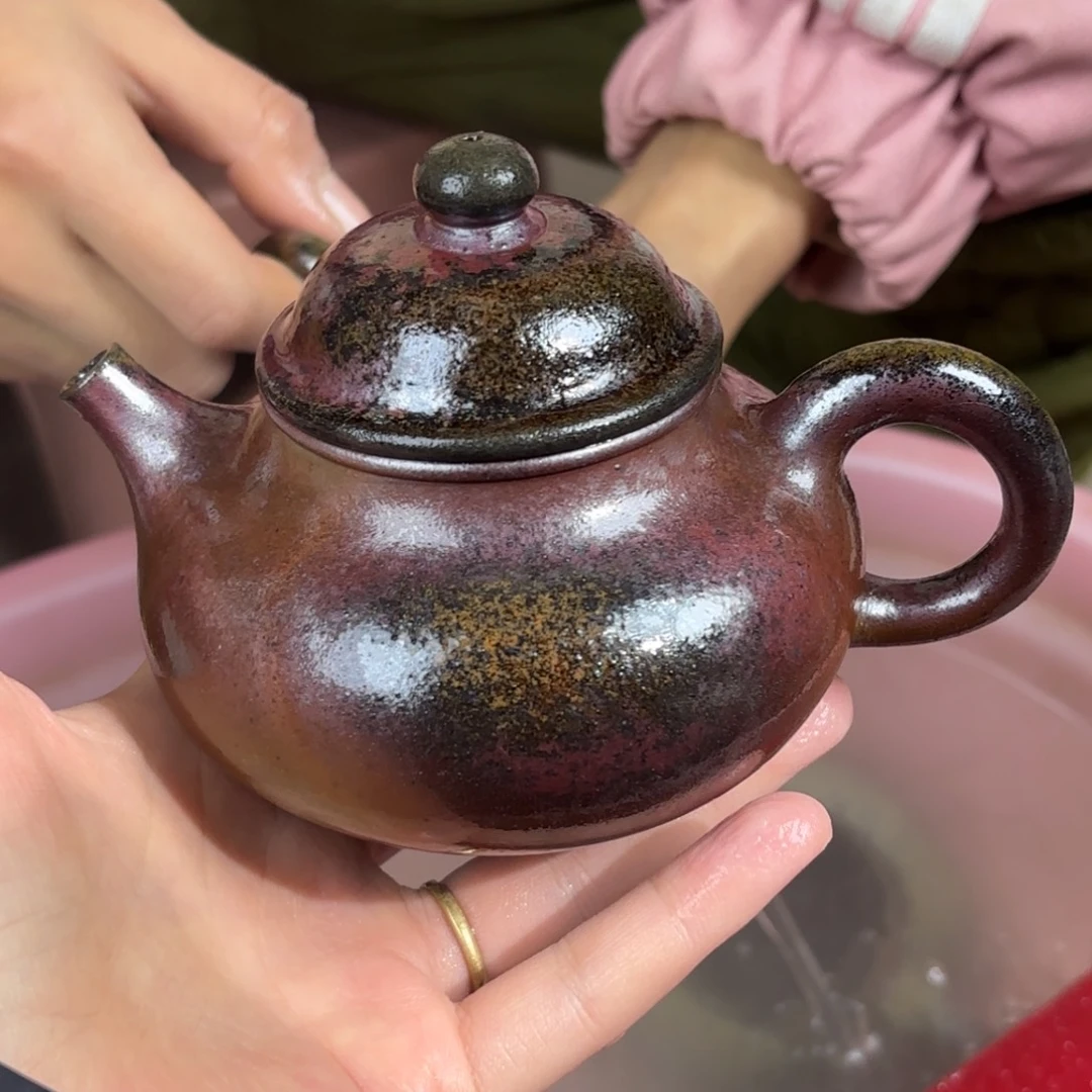 紫砂茶壶柴烧紫砂天青容天240cc