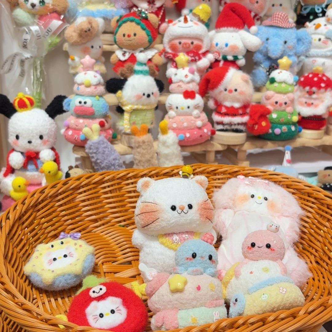 编织品甜品挂件 猫咪摆件