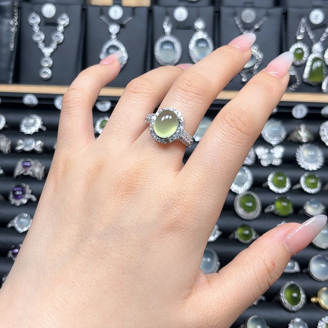 【闪购商品】岫玉戒指银S925镶嵌活*