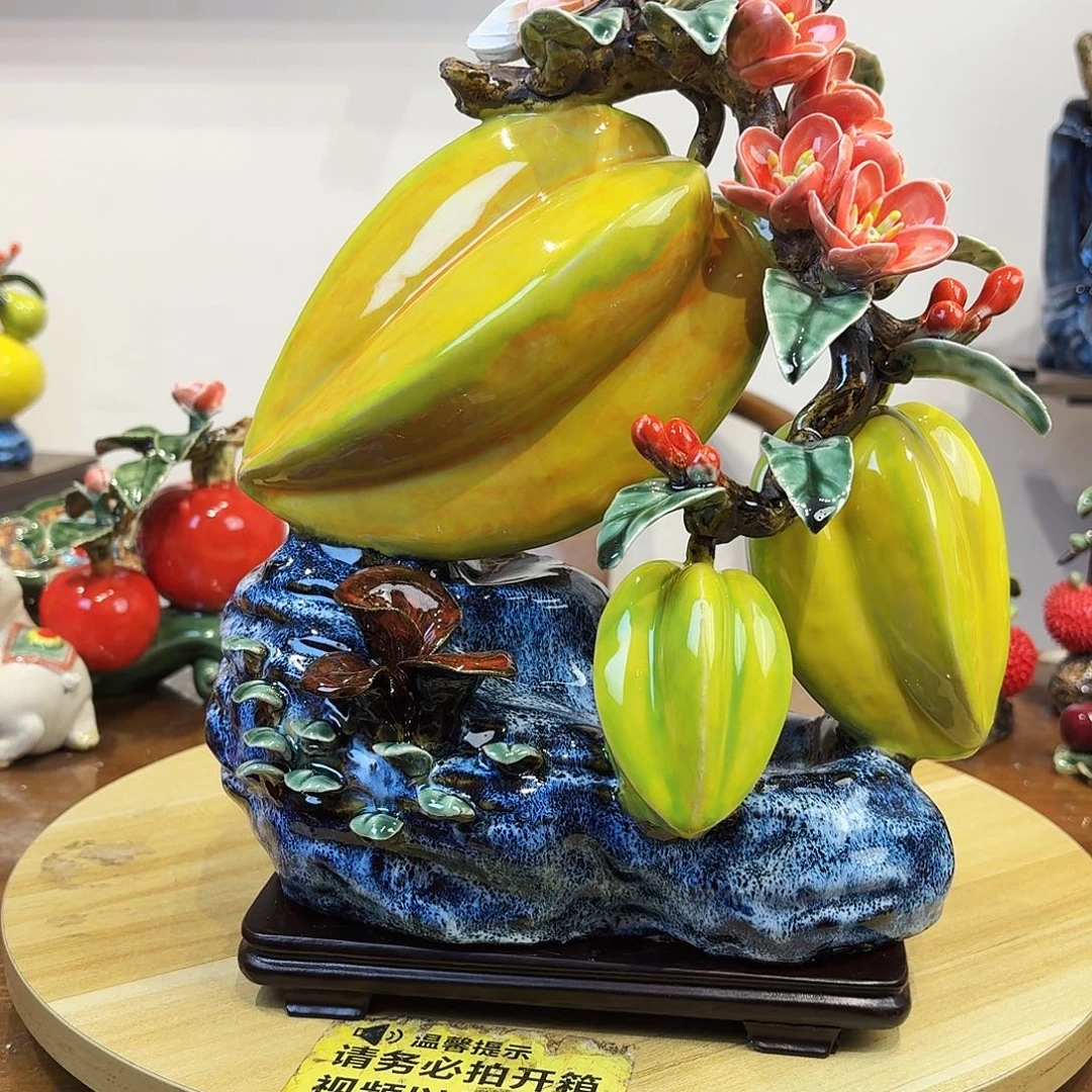 陶瓷三杨桃摆件的