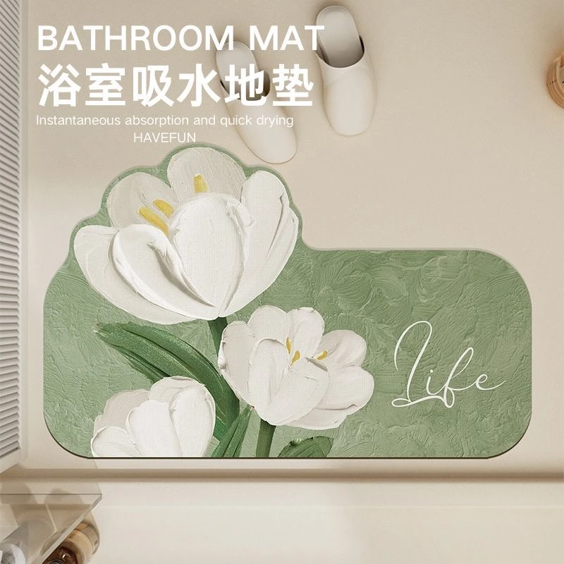 浴室地垫加厚硅藻泥垫洗澡间门口脚垫厕所垫子家用卫生间吸水地垫