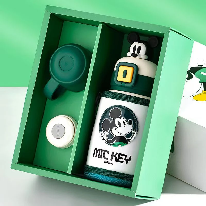 【佳佳】迪士尼草莓熊米奇系列高颜值公仔套盒316不锈钢保温520ml