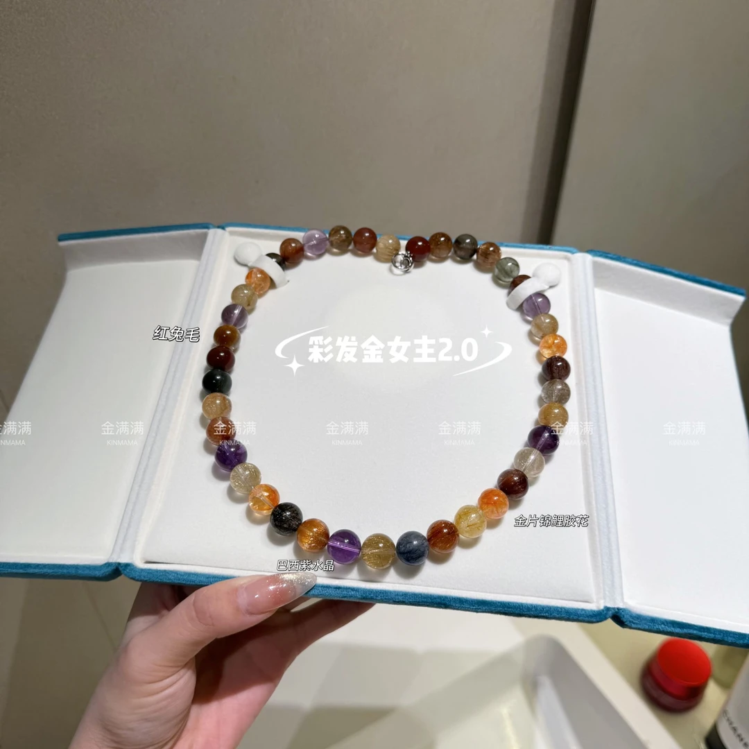 【彩发金女主2.0】天然水晶彩发晶项链多样性11.12M B494